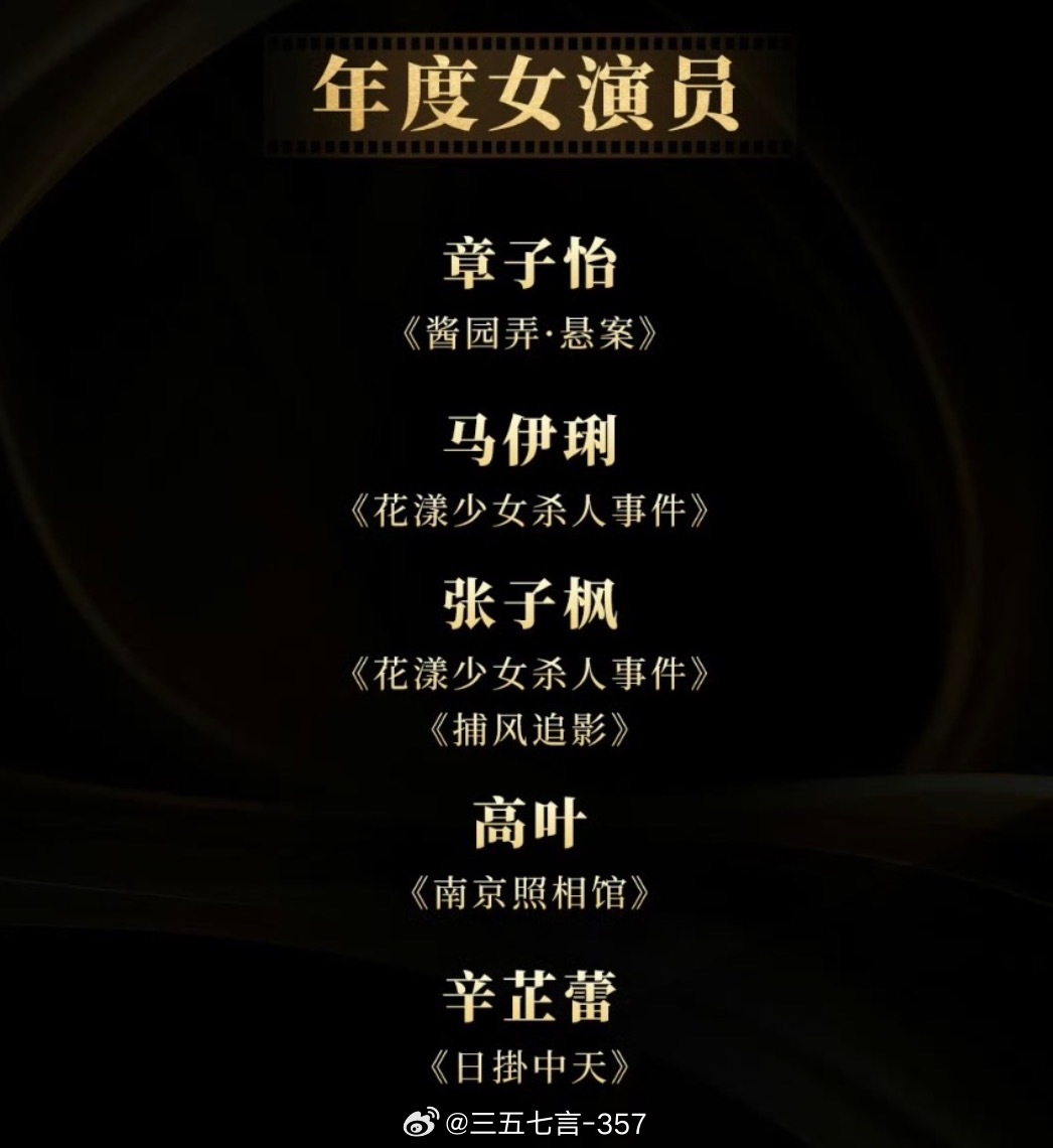 辛芷蕾参加中国电影导演之夜 ，导协年度女演员很明显了：辛芷蕾《日掛中天》！ 