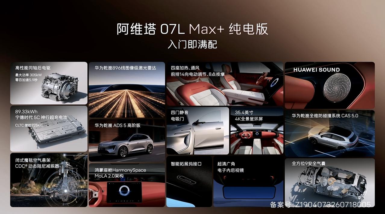 阿维塔07L这次预售挺有意思的，Max版24.99万，Ultra三电机版27.9