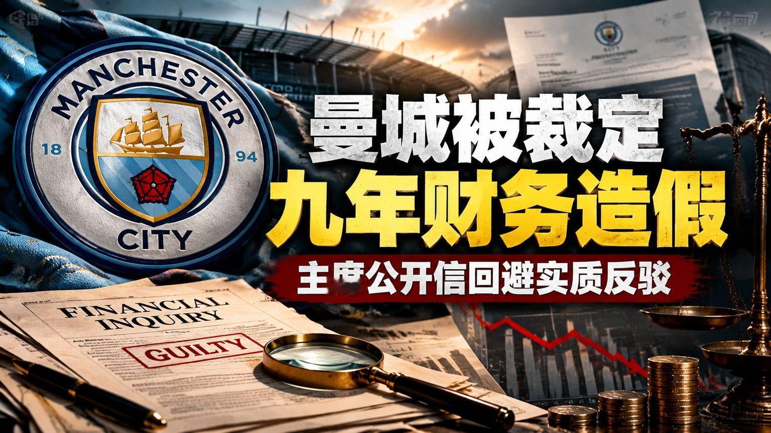 曼城被裁定九年财务造假，主席公开信回避实质反驳