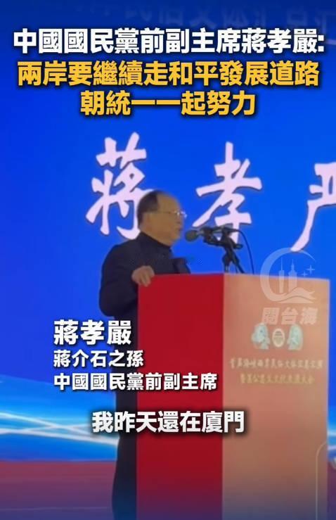 蒋孝严关于统一的话，更应该在岛内说、大声说12月21日晚，首届海峡两岸民俗文体汇