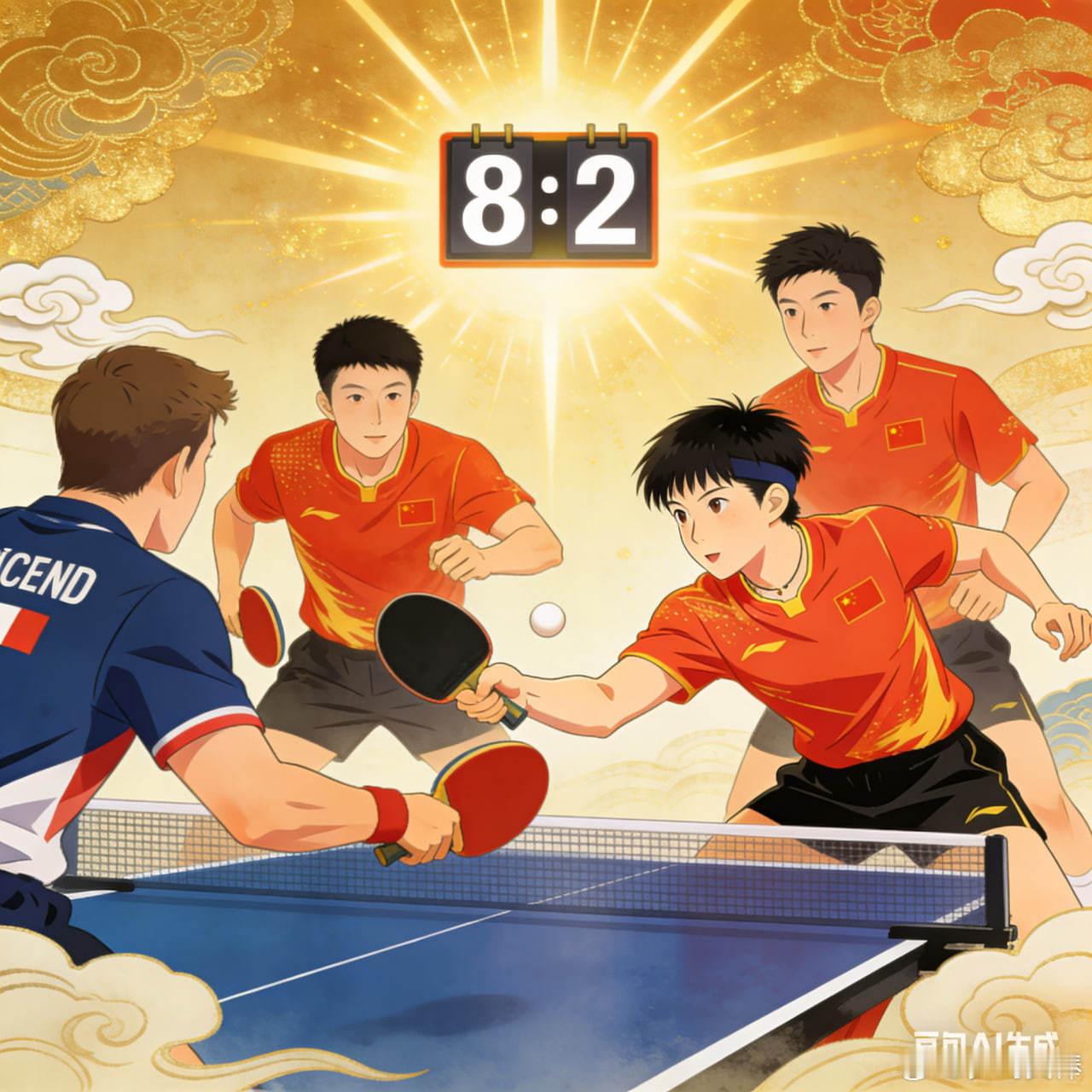 国乒8比2轻取法国，展现强劲统治力在近日进行的一场国际乒乓球赛事对决中，中国乒乓