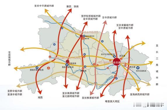 作为“九省通衢”的湖北省，尤其是以武汉为中心的交通枢纽中心更是在《湖北省国土空间