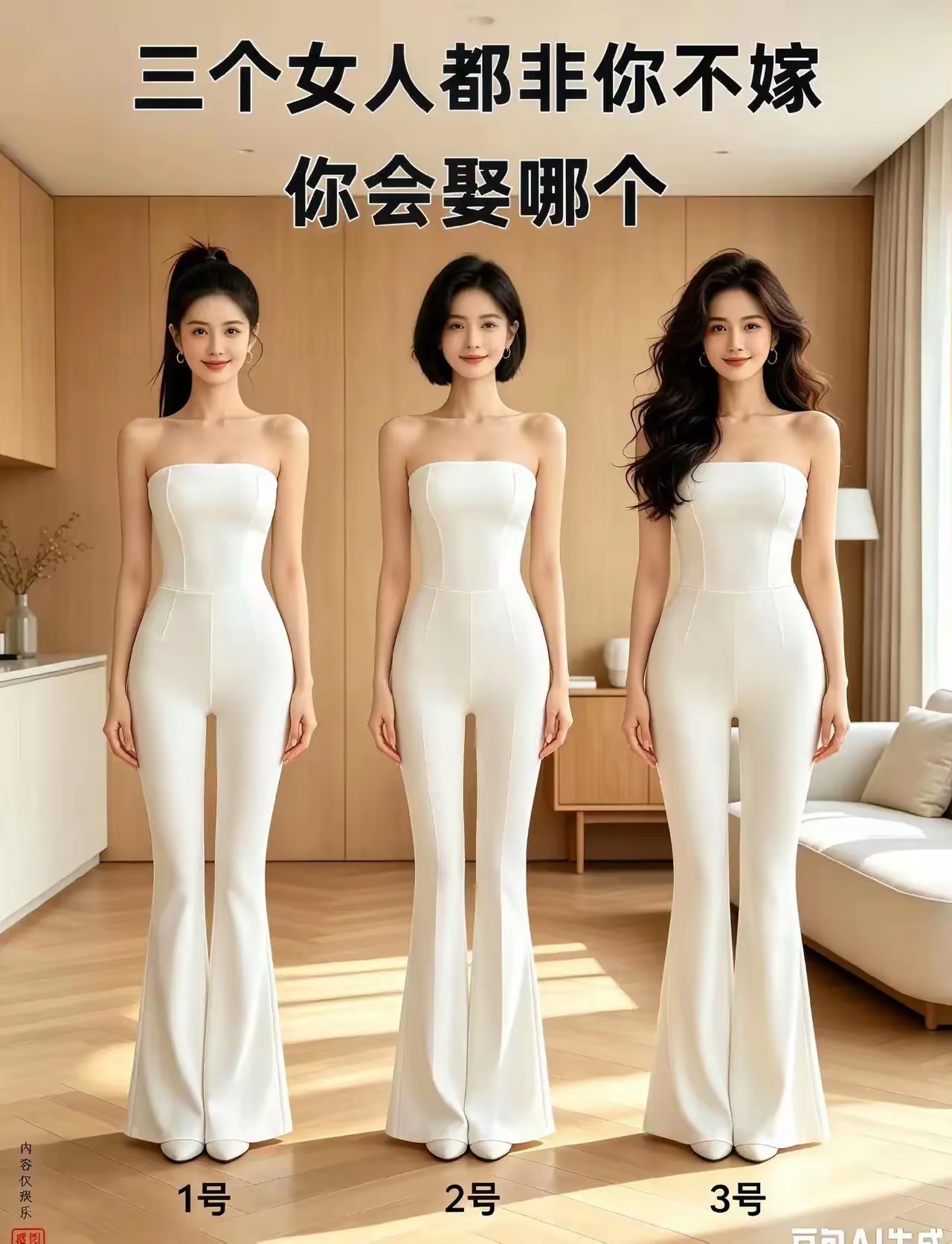 不管怎样，我也要选择2号做女朋友。 