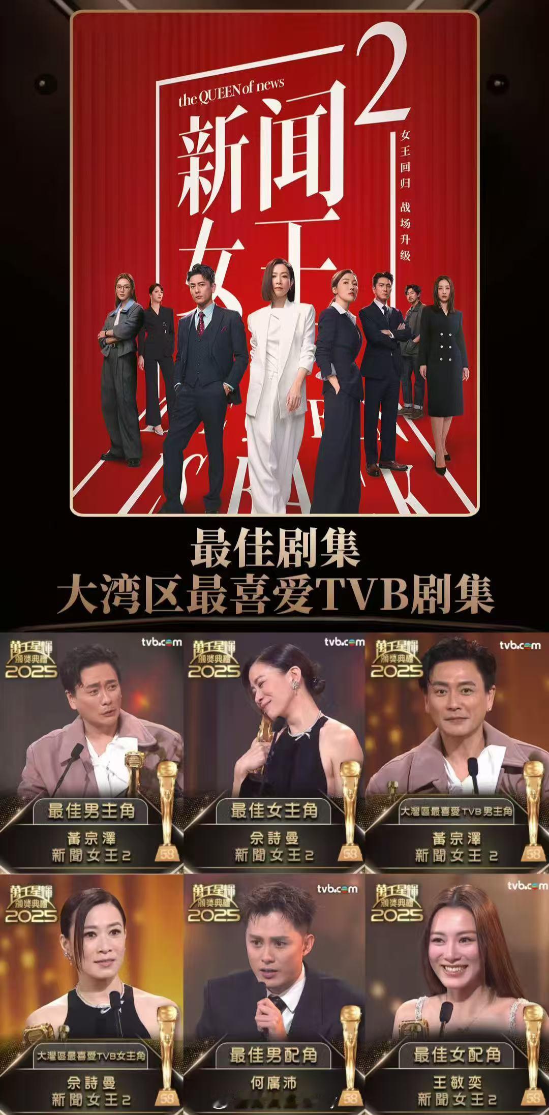 新闻女王2得奖了！佘诗曼好真诚的获奖感言，一直在感谢宣传团队，感谢👖，👖子立