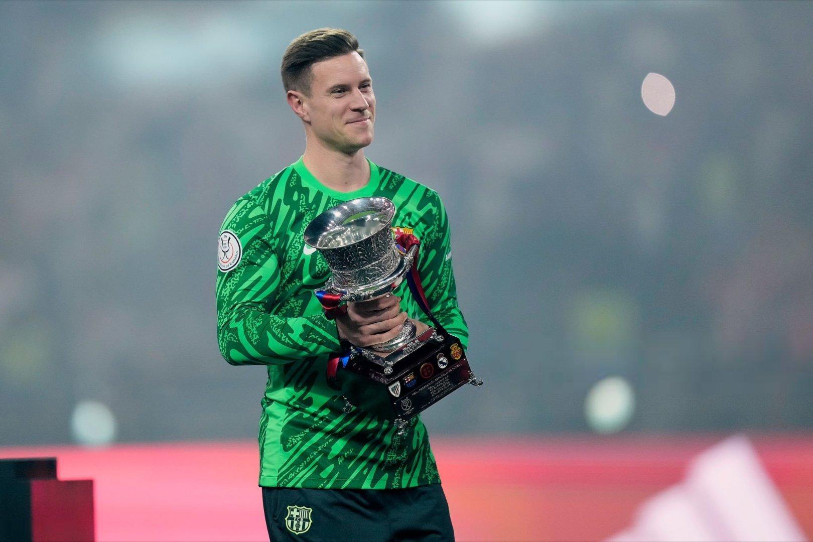 世体：特尔施特根没有放弃，他渴望在国王杯中获得上场时间，甚至在两周后他希望以队长