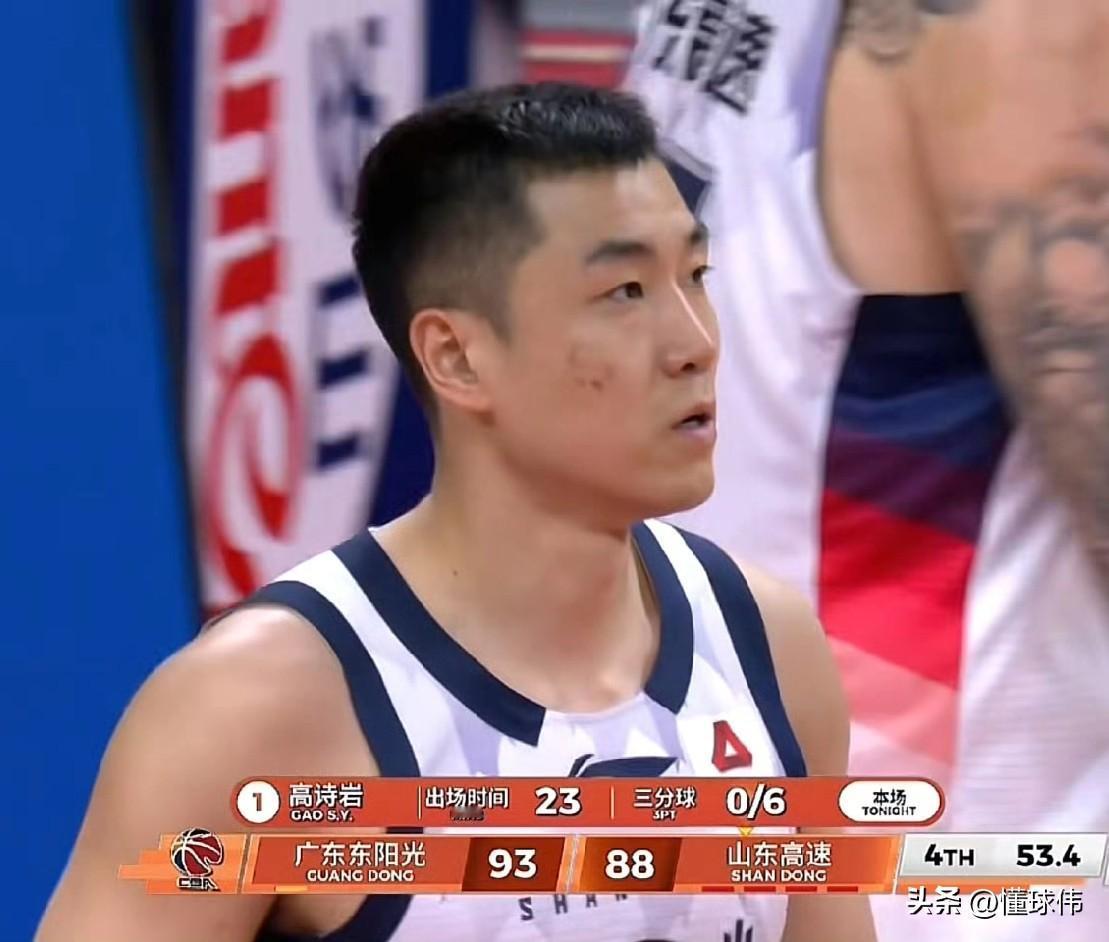 一言难尽！

高诗岩今天真的太铁了！

三分球6投0中，全部打铁！

全场比赛得