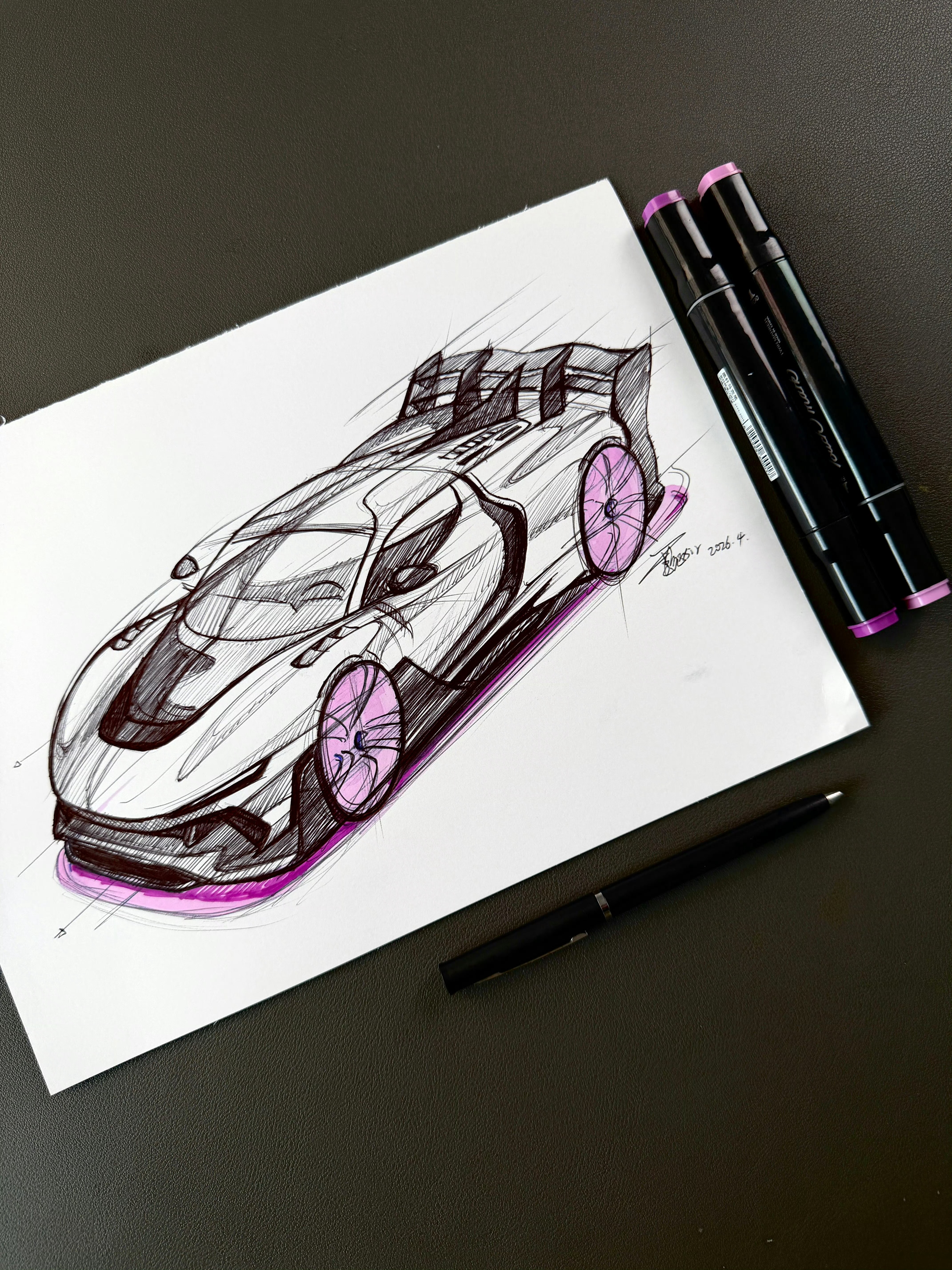 根据长城公布的超跑手绘稿，我做了个实车渲染预测图，大家找找感觉。 