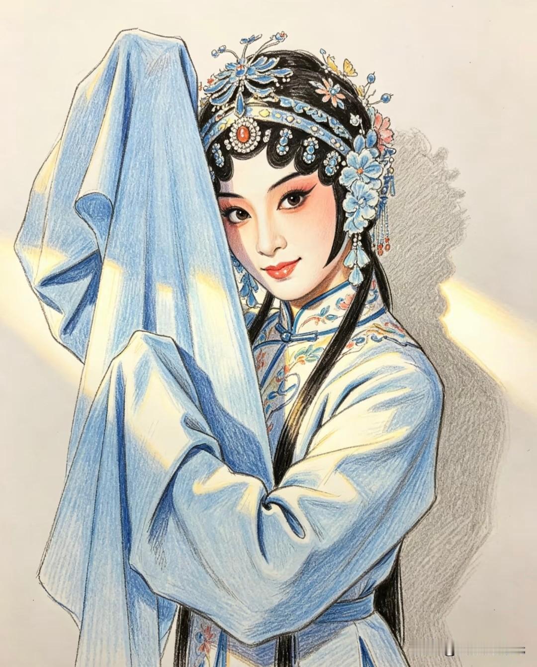 粉墨登场，水袖翩跹，演绎千年东方雅韵。
郭小O戏曲人物绘画素材分享