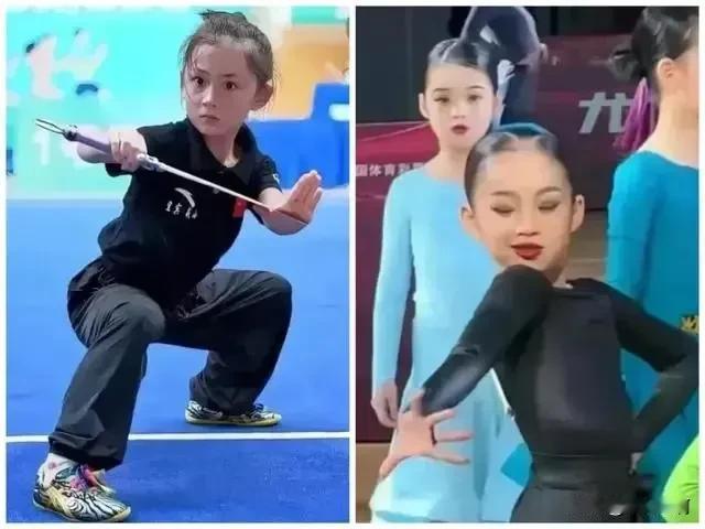 学习武术，一身正气。再看看旁边小小孩子，确如小妖精一样，没有孩子的天真，只有突破