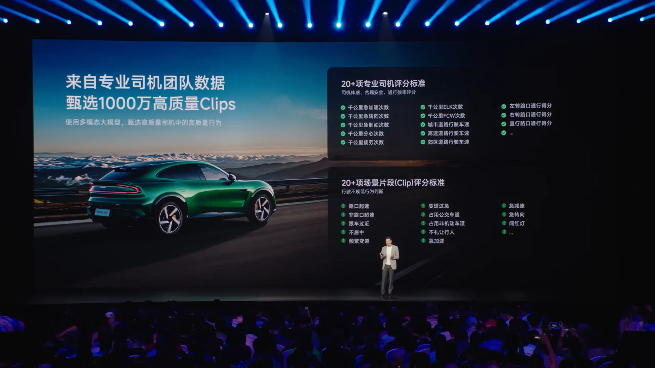 小米 YU7 的 1000万Clips版本端到端辅助驾驶，数据均甄选自专业司机团