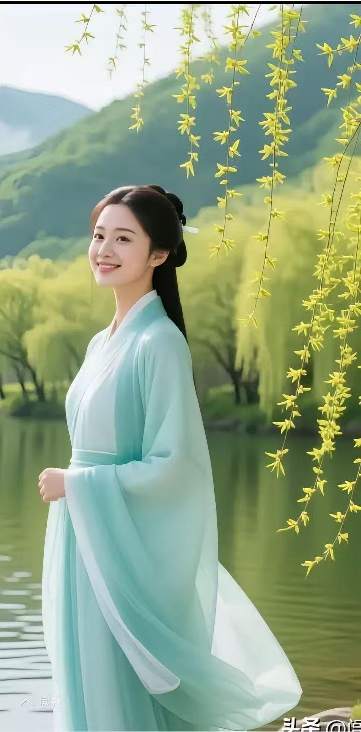 塞鸿秋·春景
东君送暖层峦醒，
柔丝翠烟春风劲。
岸柳垂黄舒睡眼，
碧波漾清莲。