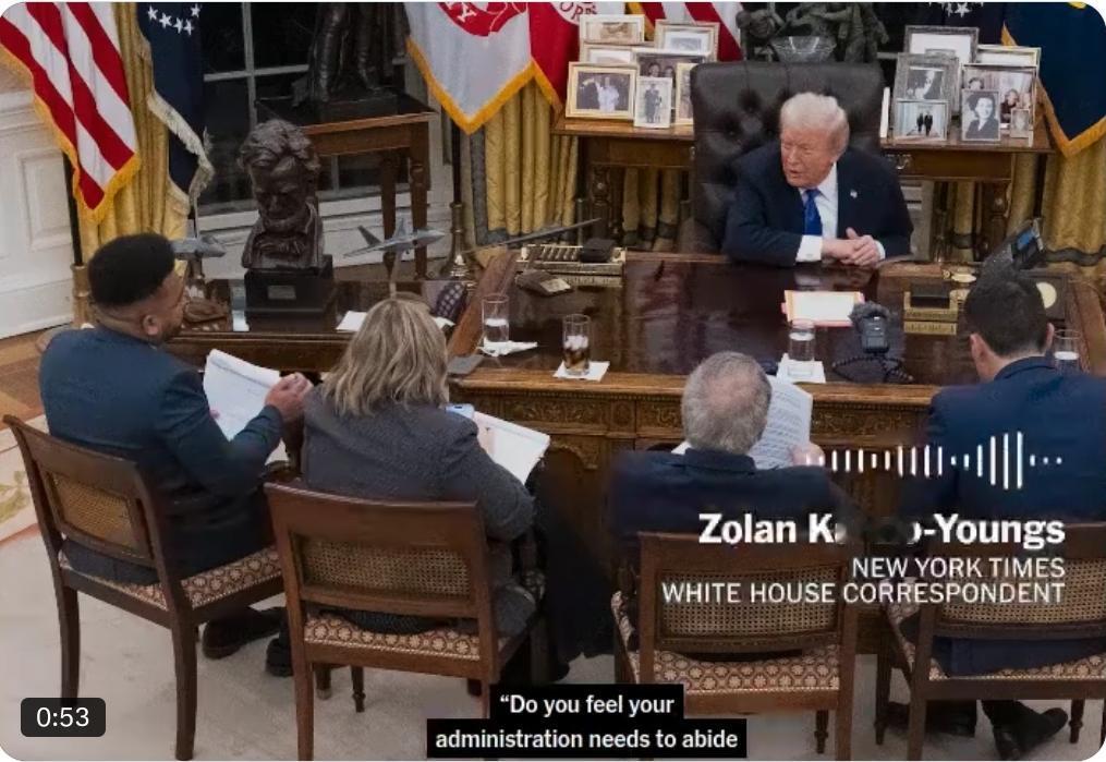 特朗普：“我不需要国际法——我自身的道德准则才是我权力的唯一限制”

特朗普在接