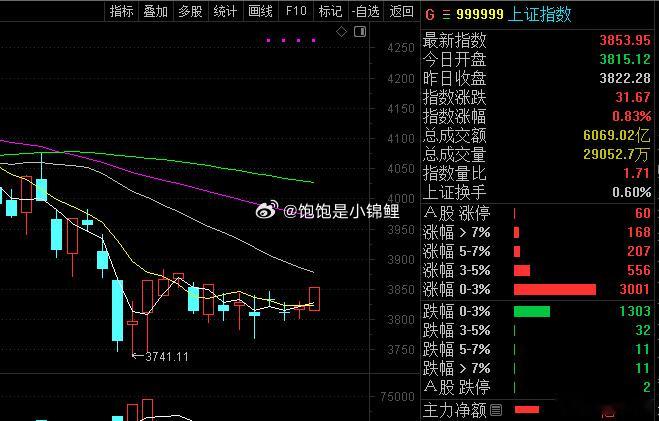 今天大盘反弹不错，但个股表现一般，涨幅4个点的票只有六百多支，这代表赚钱效应不够