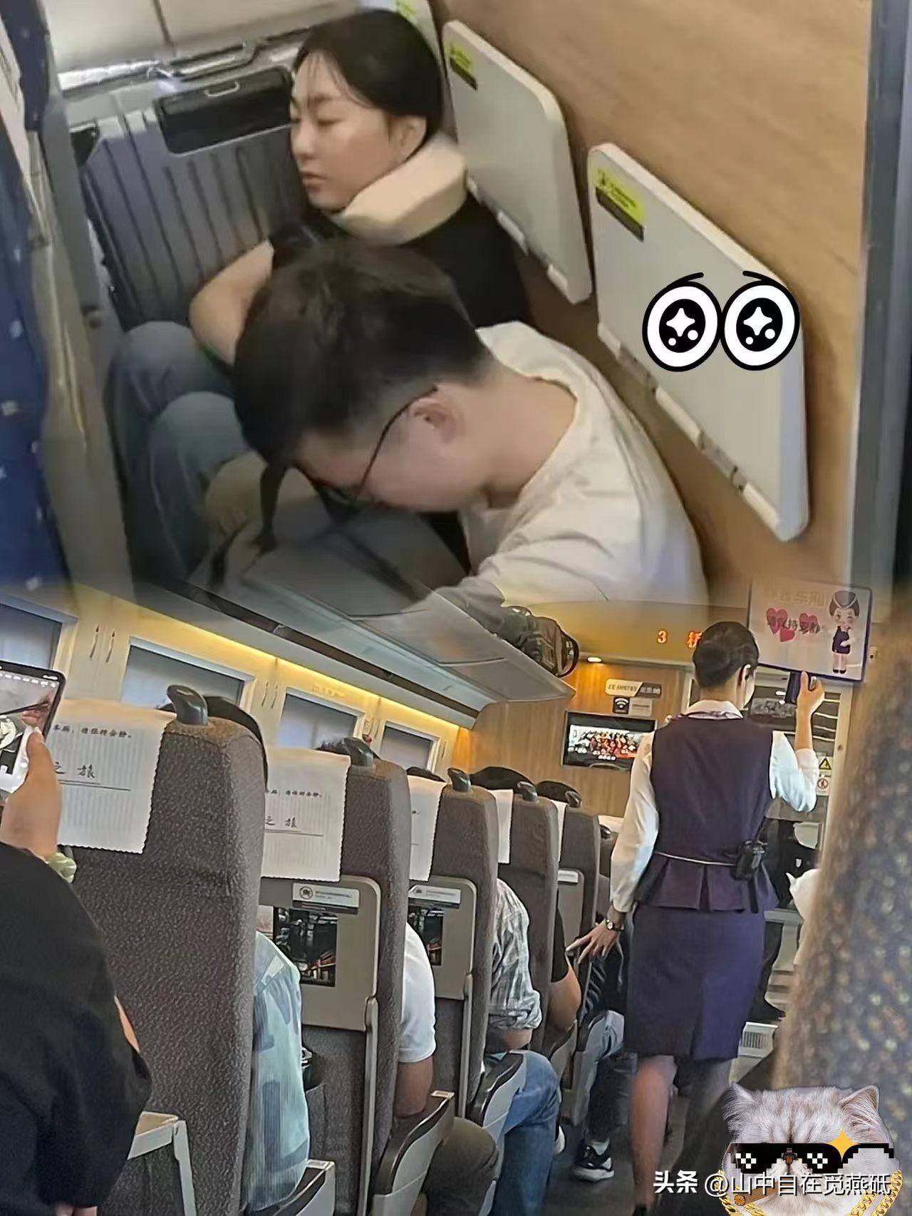 今天在高铁目睹一幕，把我笑的肚子疼，坐在我旁边是一男一女，那男的看到漂亮美女想搭