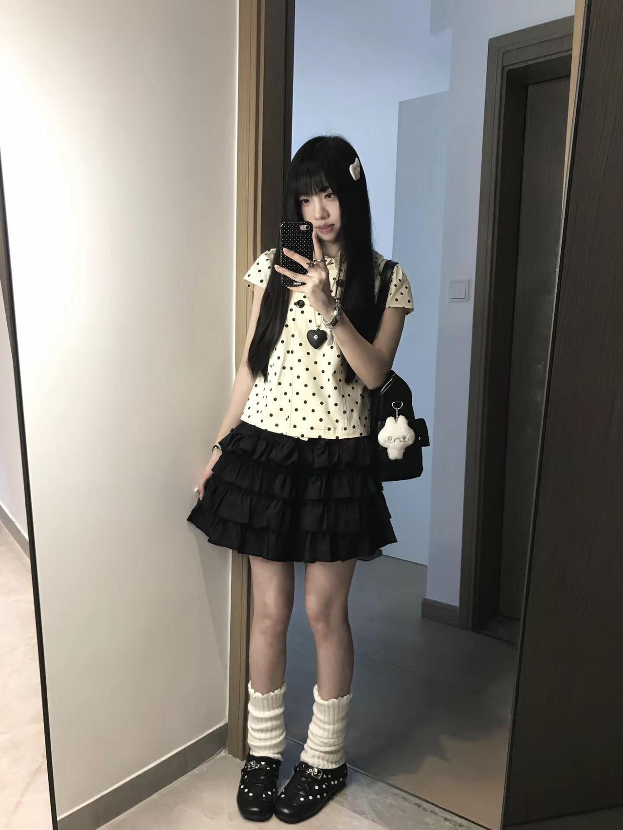 古早味波点女孩look ⋆.˚𖦹⋆✮⋆.˚☆⋆₊⋆˚⋆♡ootd 古早味 亚萌
