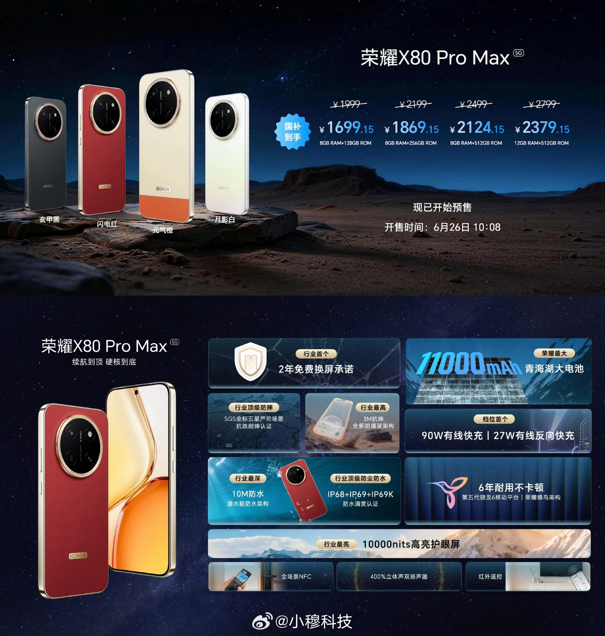 荣耀X80Pro Max，定价1999起，万级超级大电池，大家觉得如何
