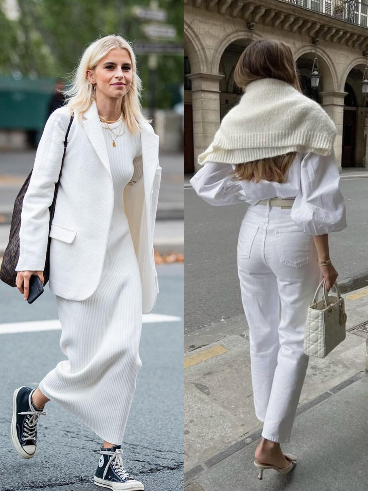 ins博主超爱的全白造型太戳了！
干净的米白调自带清冷滤镜，春夏穿清爽又亮眼。分