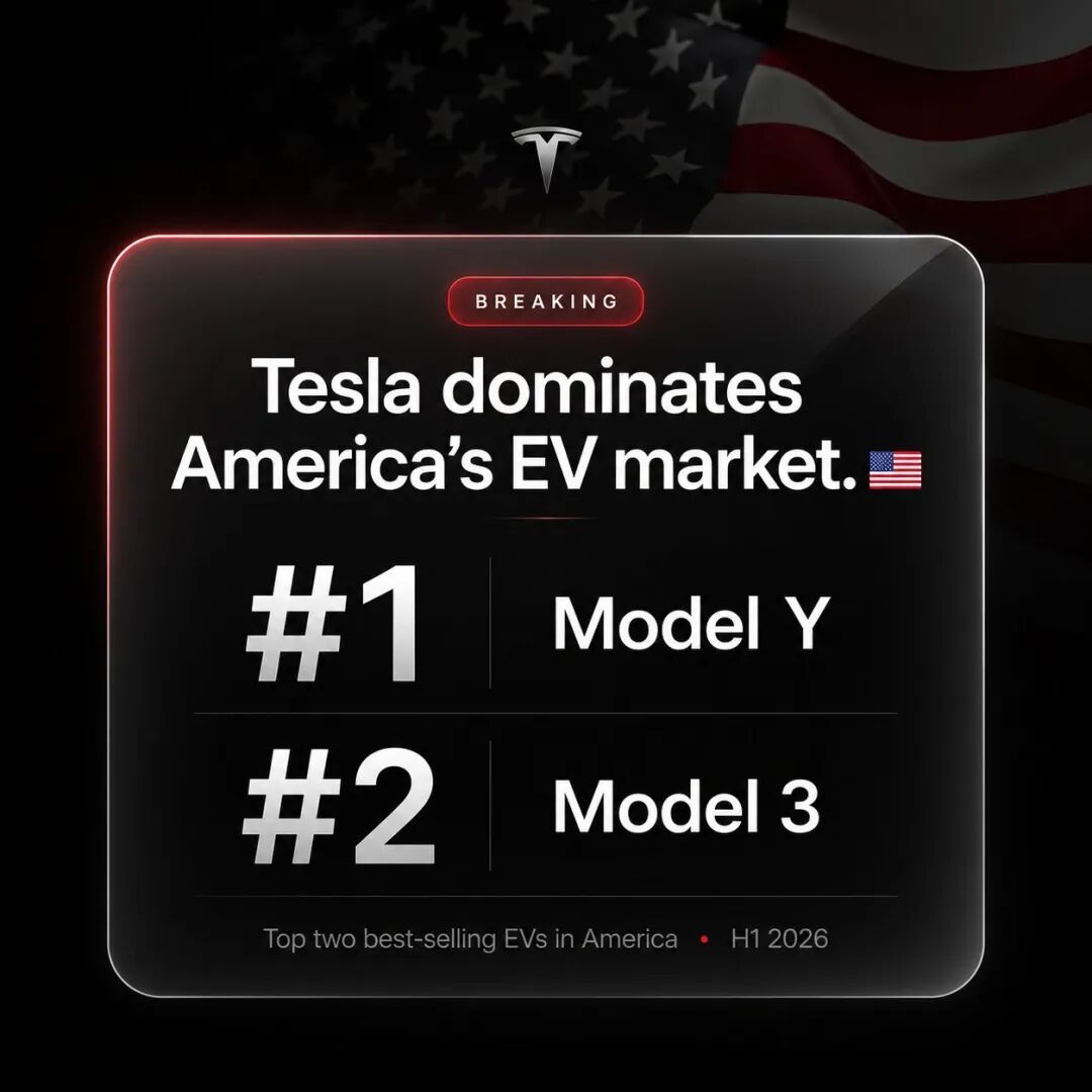 半年能卖35万辆！Model Y/3包揽美国上半年纯电车销量冠亚军，补贴没了照样