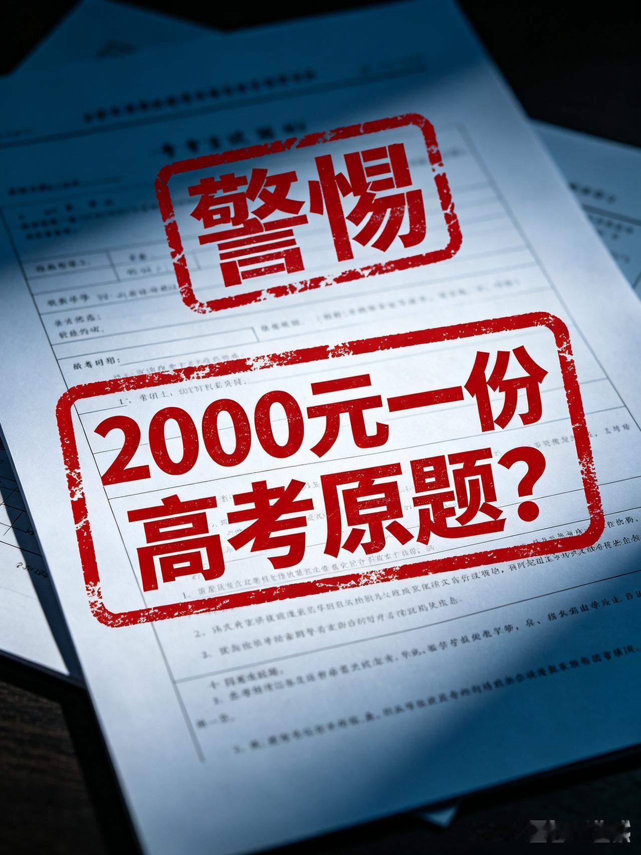 2000元一份高考原题？家长可别上当啦！

      临近高考，家长都盼着孩子
