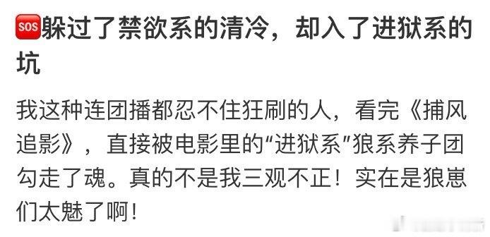 躲过了禁欲系没躲过进狱系 捕风追影这波真的让人破防！本来对禁欲系免疫，结果被这几