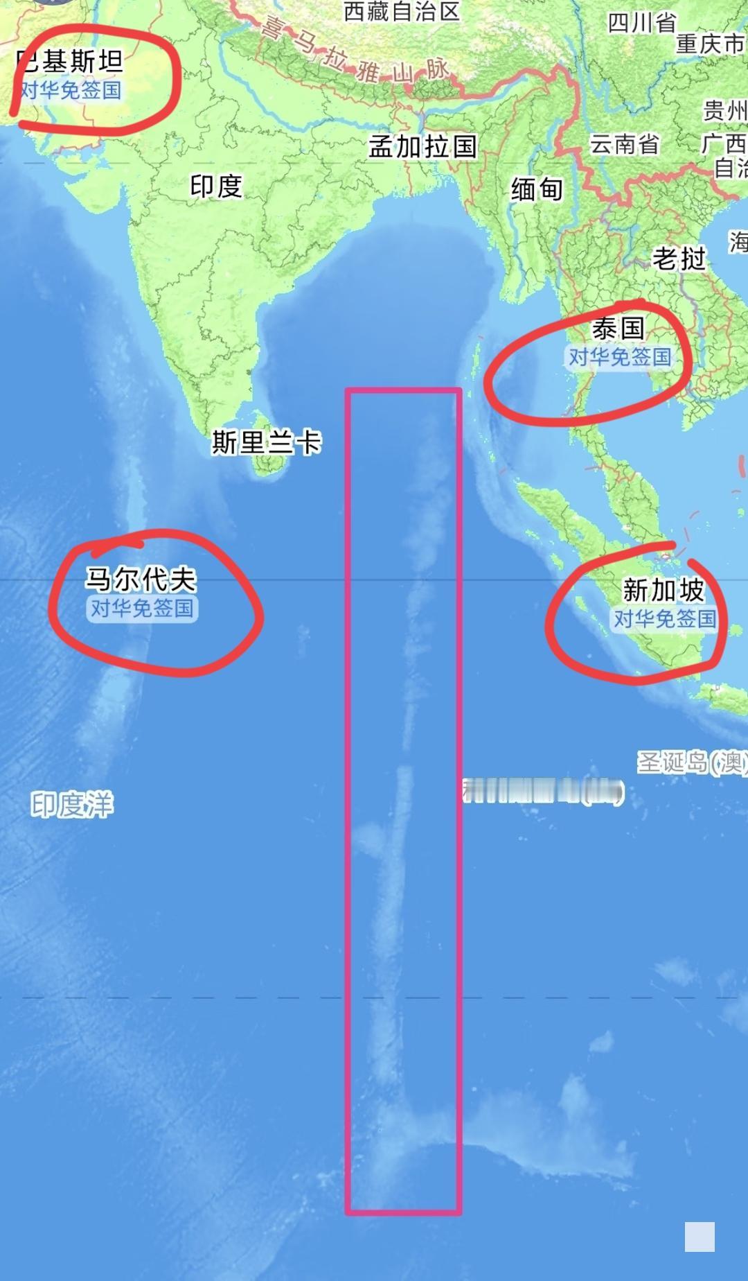这是啥地图，还能显示免签国？