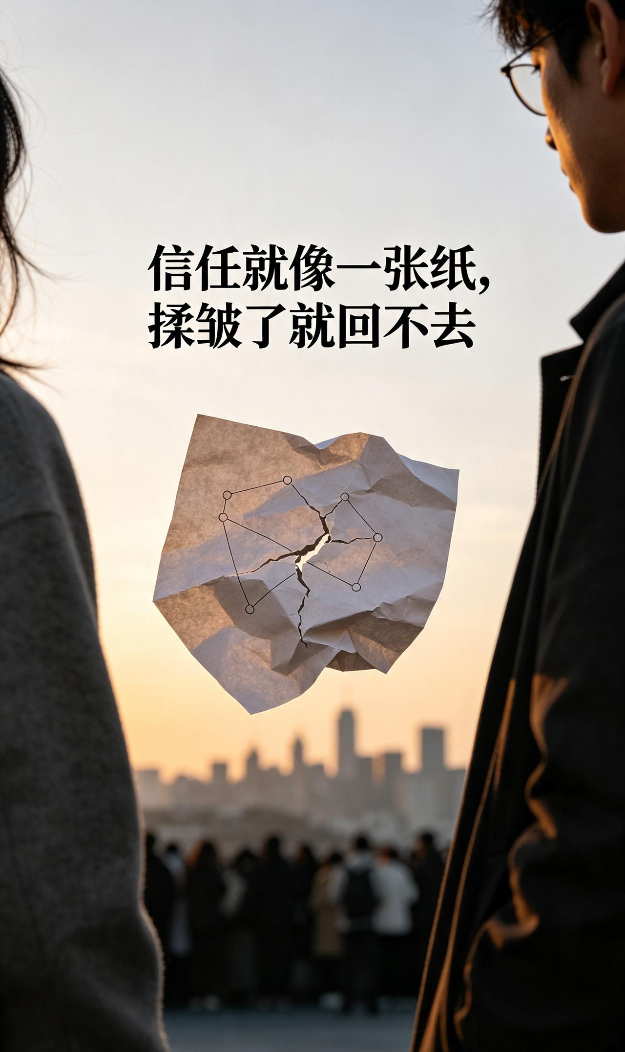 信任如同一张白纸，揉皱之后即便摊开，也再也恢复不了平整。
经历越多越明白：真心要