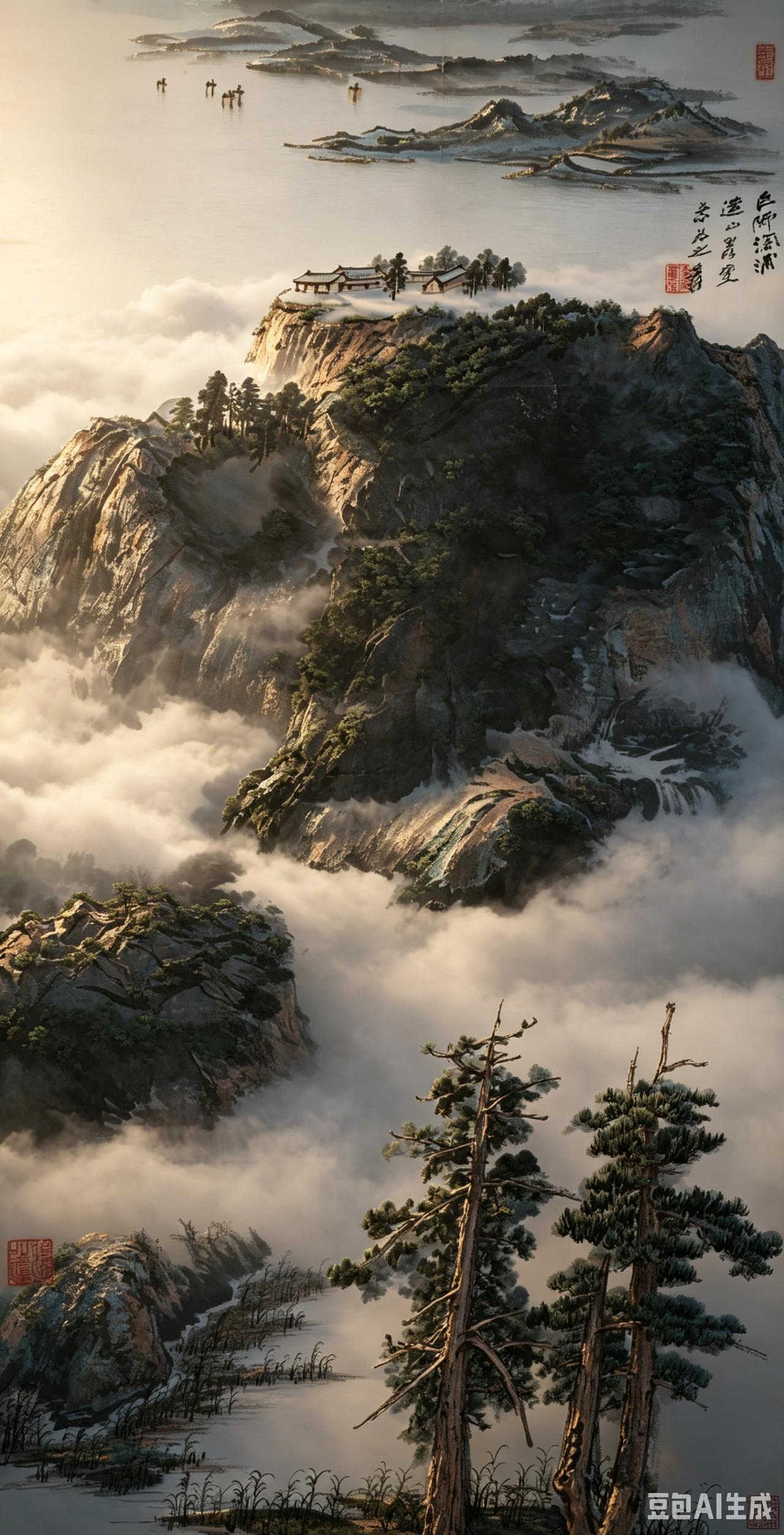 满纸皆是江湖逸气！（张大千《阔浦遥山图》）