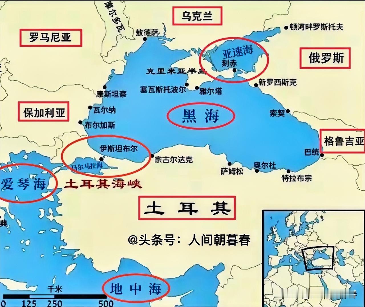 乌克兰南部的这个黑海挺有意思啊，如此偌大的一片开放式海域，其海底的渔业资源却少的