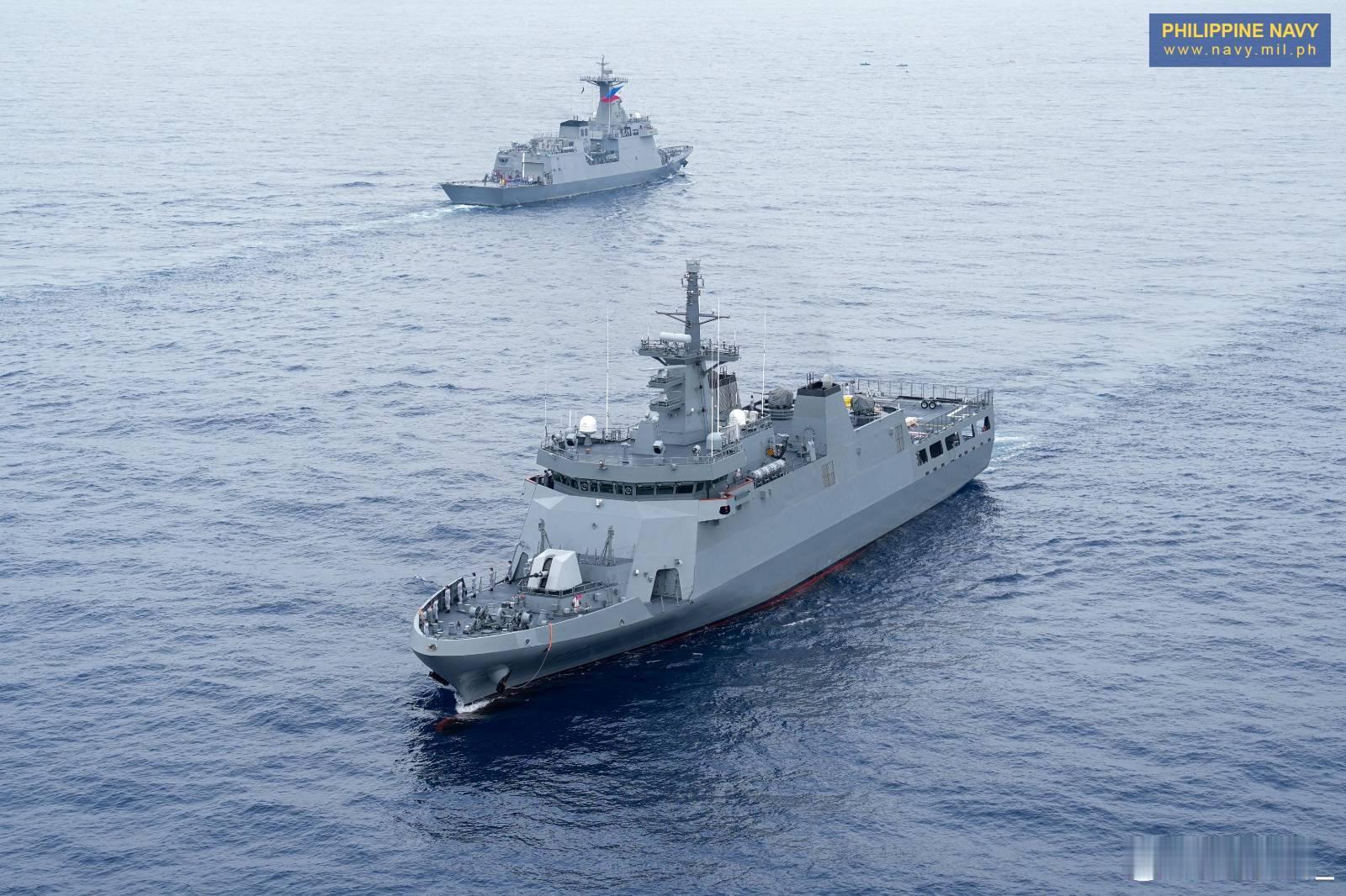 菲律宾海军PS-20“拉贾·苏莱曼”号巡逻舰今天抵菲，菲军150号护卫舰迎接。P