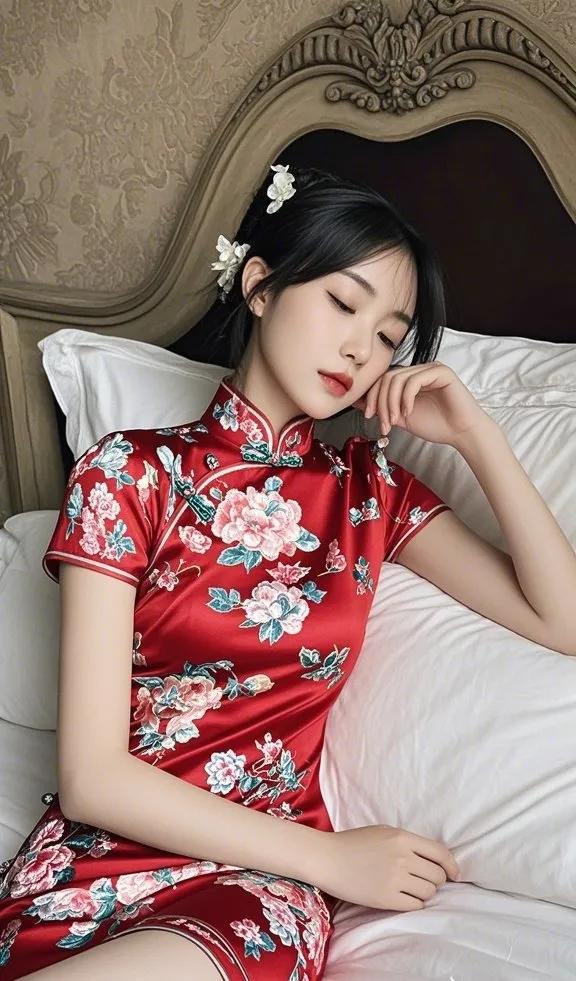 沉睡中的古典美人，梦回古代的温柔时光。绝美写真推荐 分享绝美佳人照 古典倩影 唯