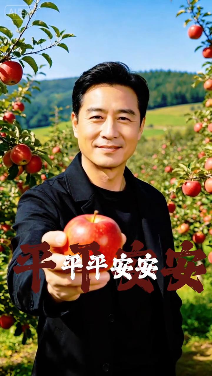 送你一个苹果，希望你平平安安、健健康康、开开心心活到一百岁好不好？