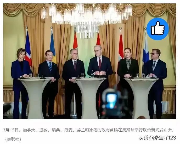 中等强国新联盟建立了！
六国另起炉灶了，抱团取暖了！

3月15日，加拿大、挪威