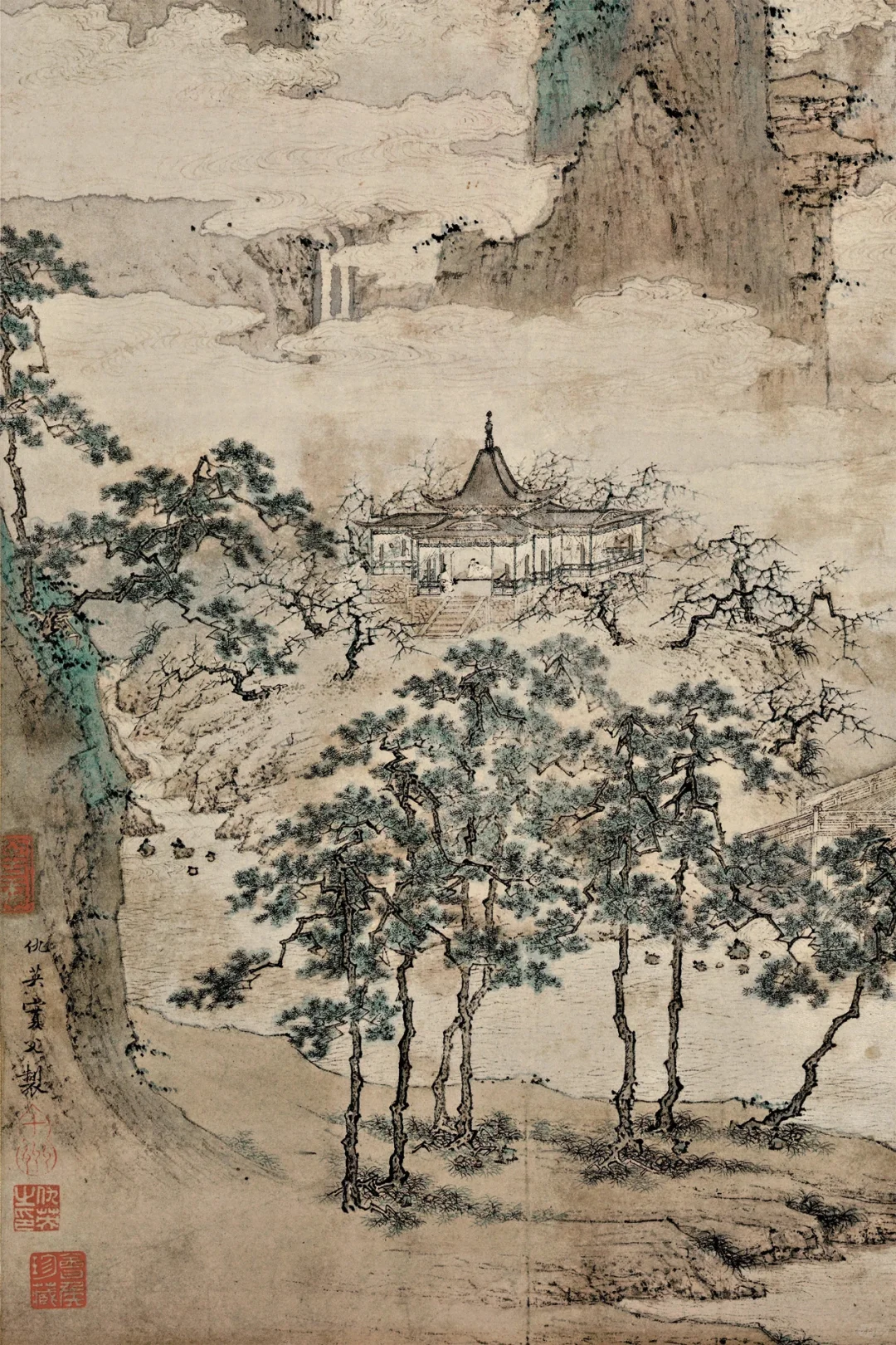 300幅传奇名画仇英《仙山楼阁图》