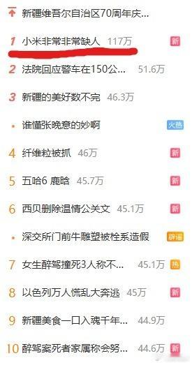 小米总会在即将「有事发生」的时候冲上热搜！小米非常非常缺人 现在排在第一位！今天
