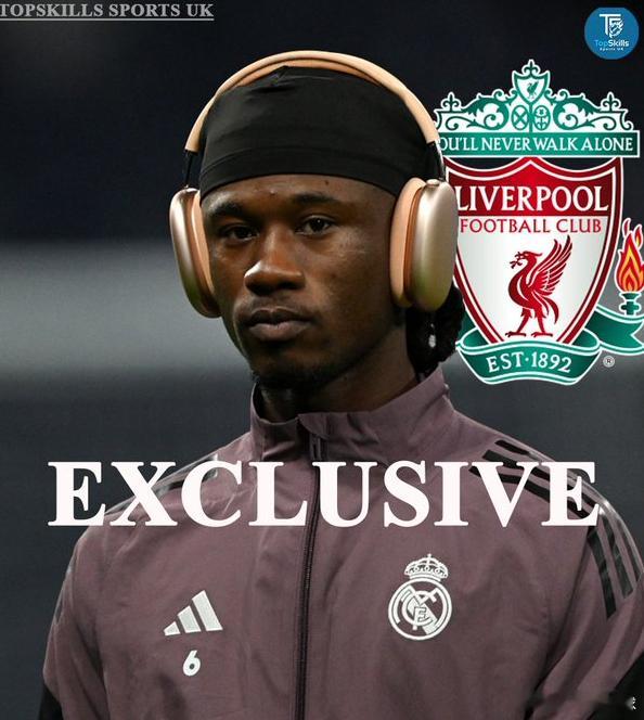 据英国媒体Topskils报道，23岁的卡马文加将于今夏离开皇马，利物浦对球员的