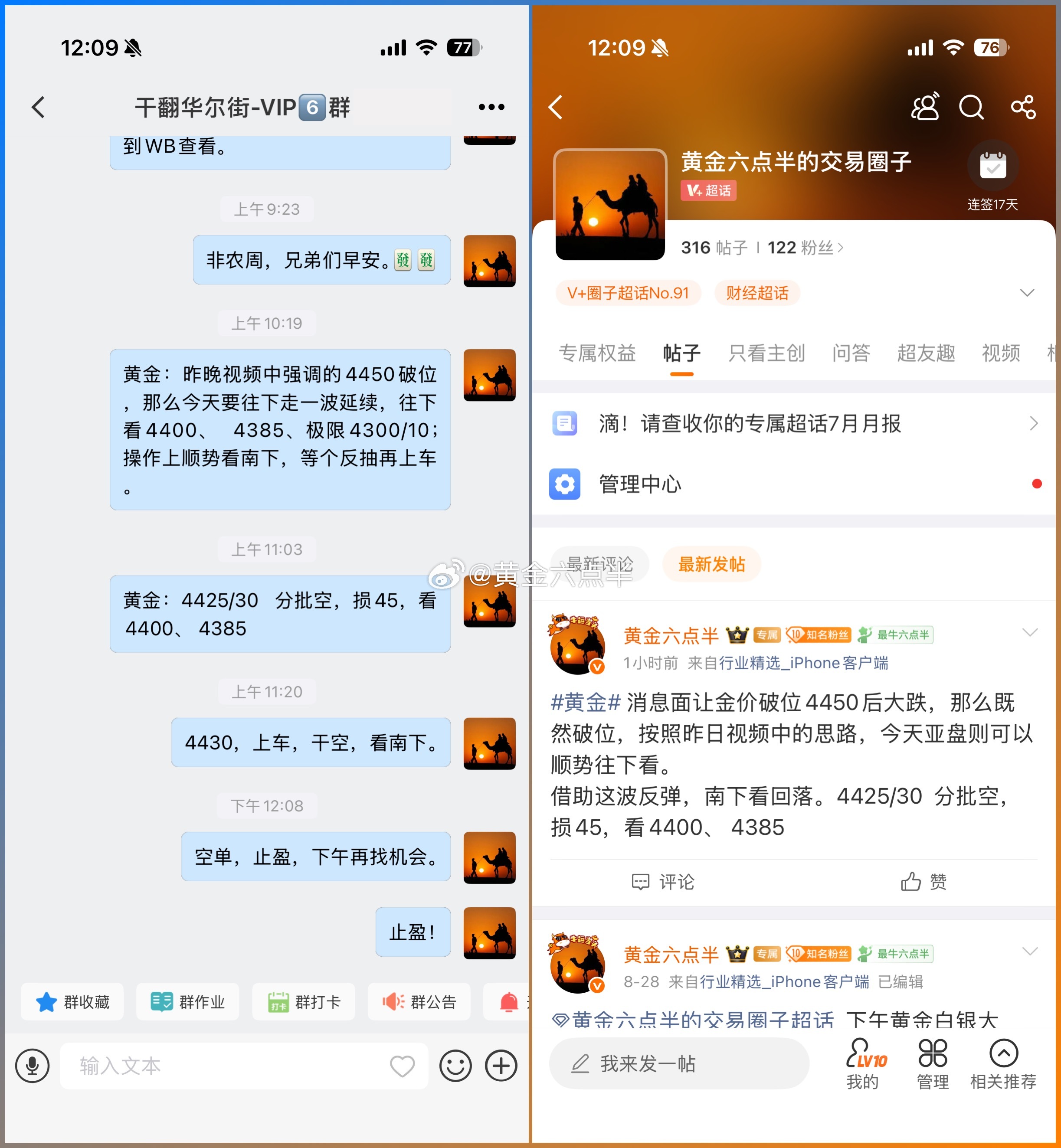 [话筒][话筒]黄金早上，破位4450，借助反弹空，思路很好。在盘内、在绑定跟单