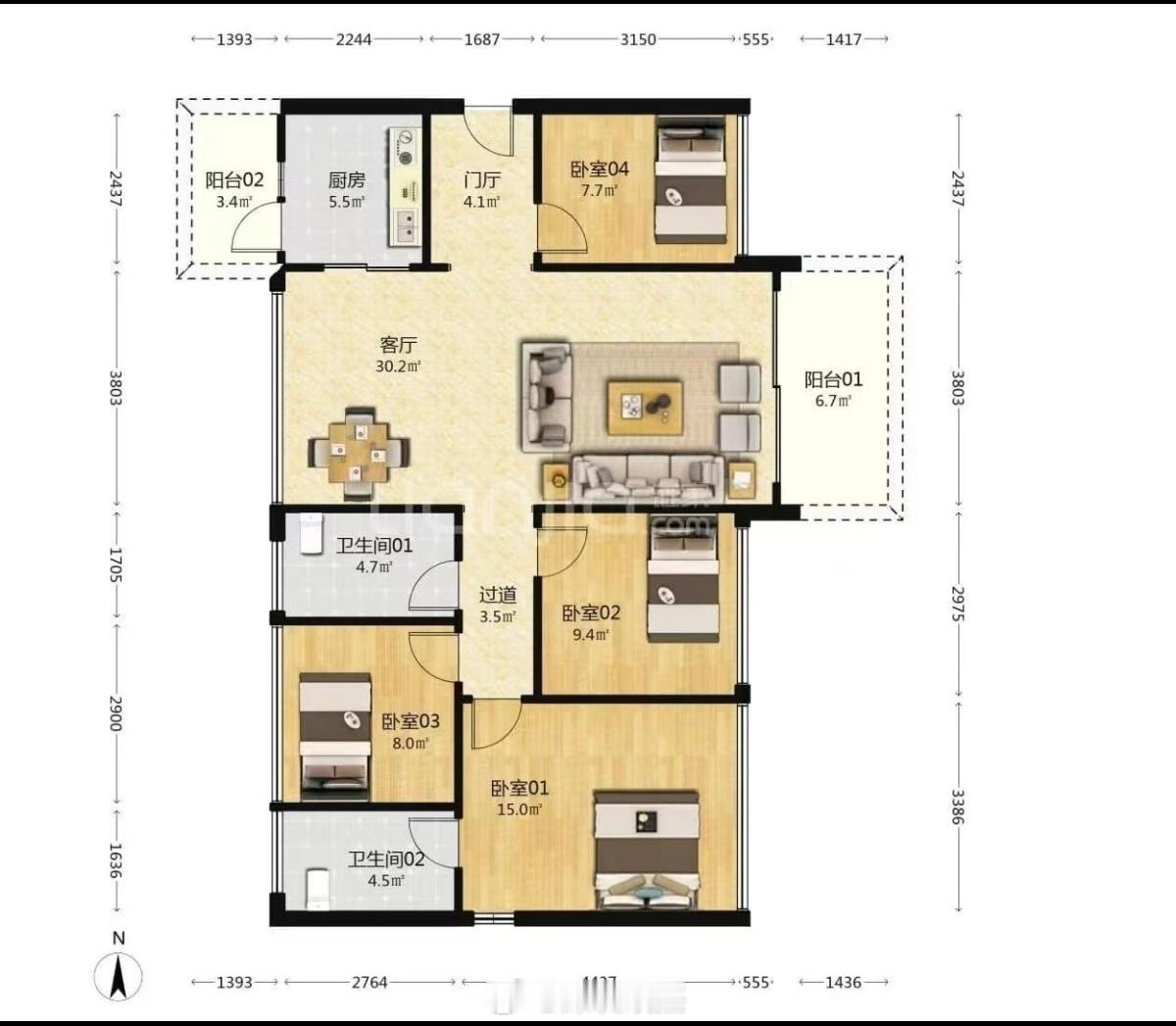光明龙光玖龙台二期121平这个月成交了2套，一套700万，一套705万，705/