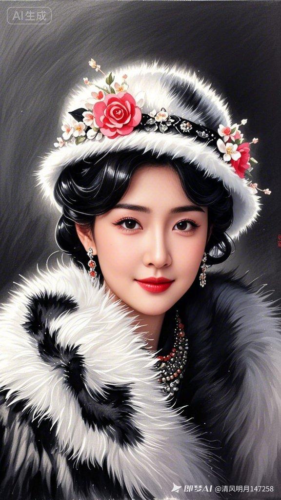 复古优雅，黑发红唇，复古风穿搭！