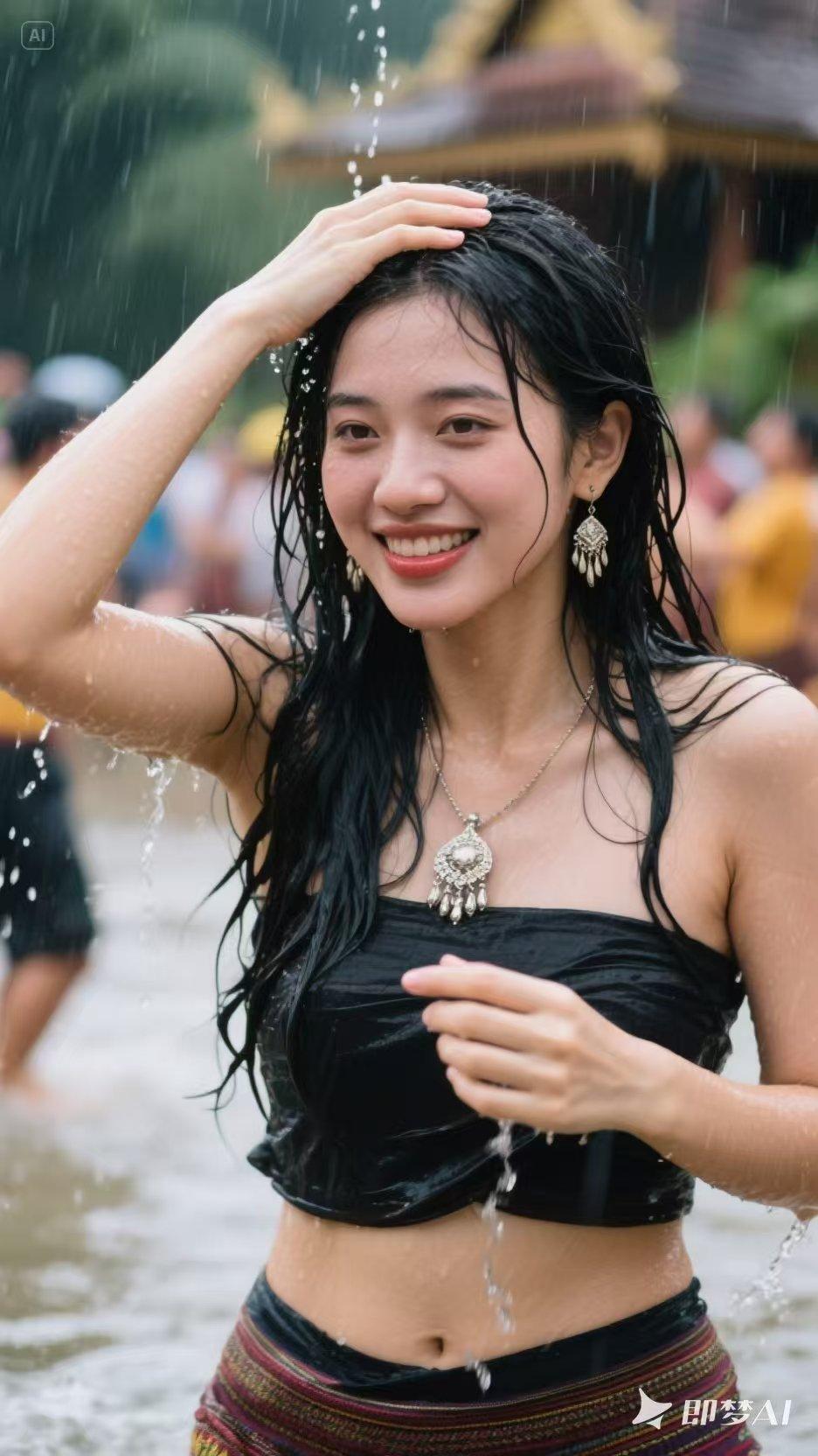 我曾在一个细雨濛濛的午后，走进公园。雨滴飘落，溅起一圈圈涟漪，空气里弥漫着泥土和