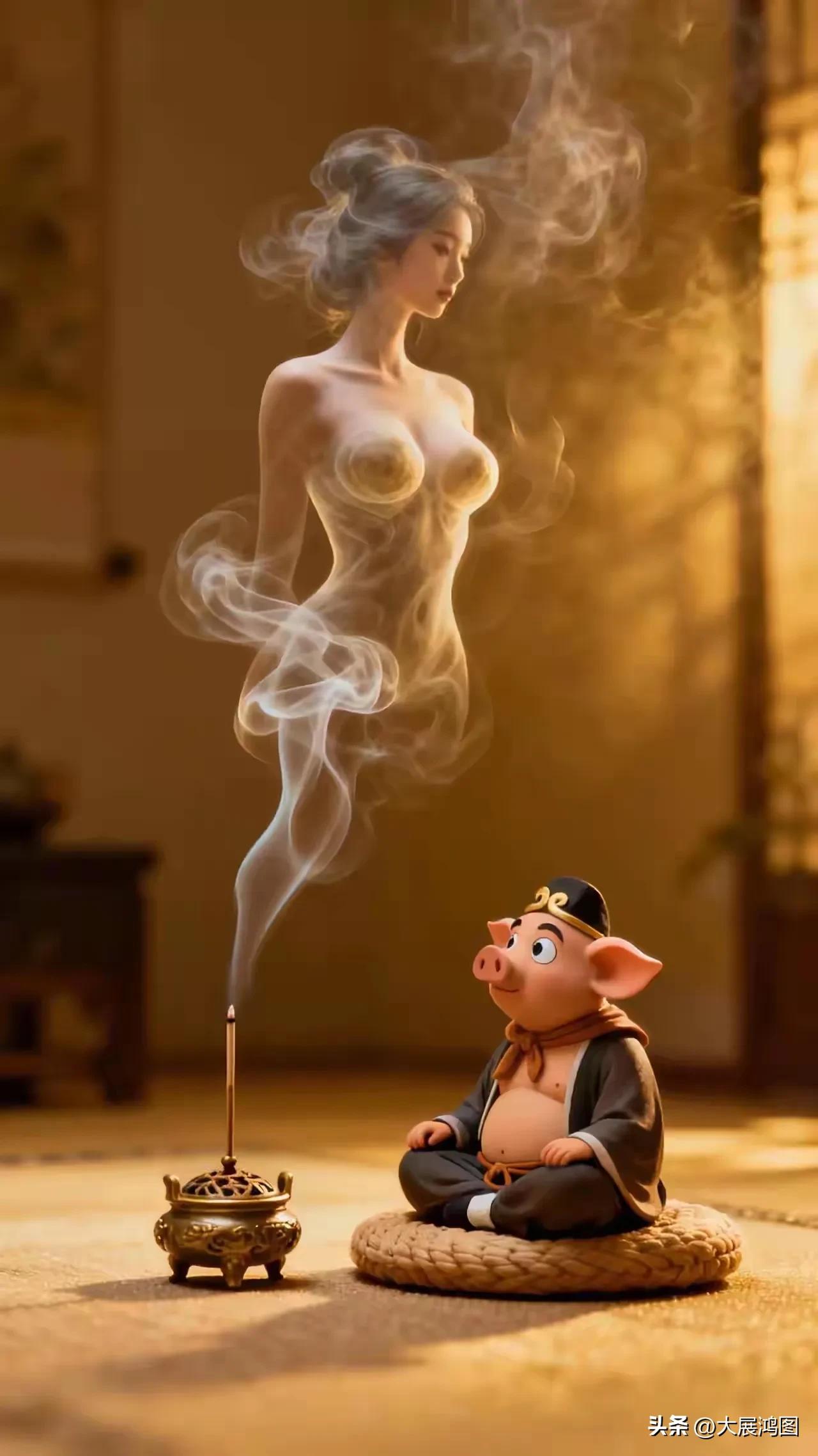 梦幻仙境里，猪八戒邂逅神秘女子。梦幻仙境少女 猪八戒 梦幻西游八戒 梦幻仙境女