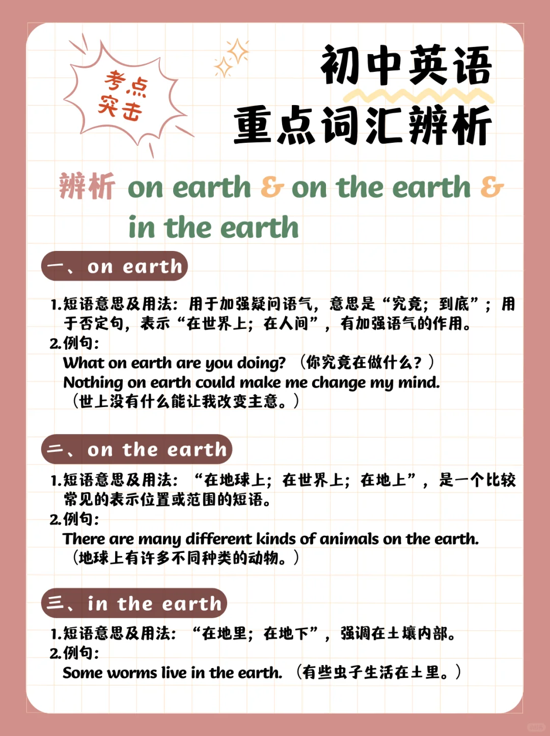 考点突击|一次厘清初中英语重点词汇辨析75