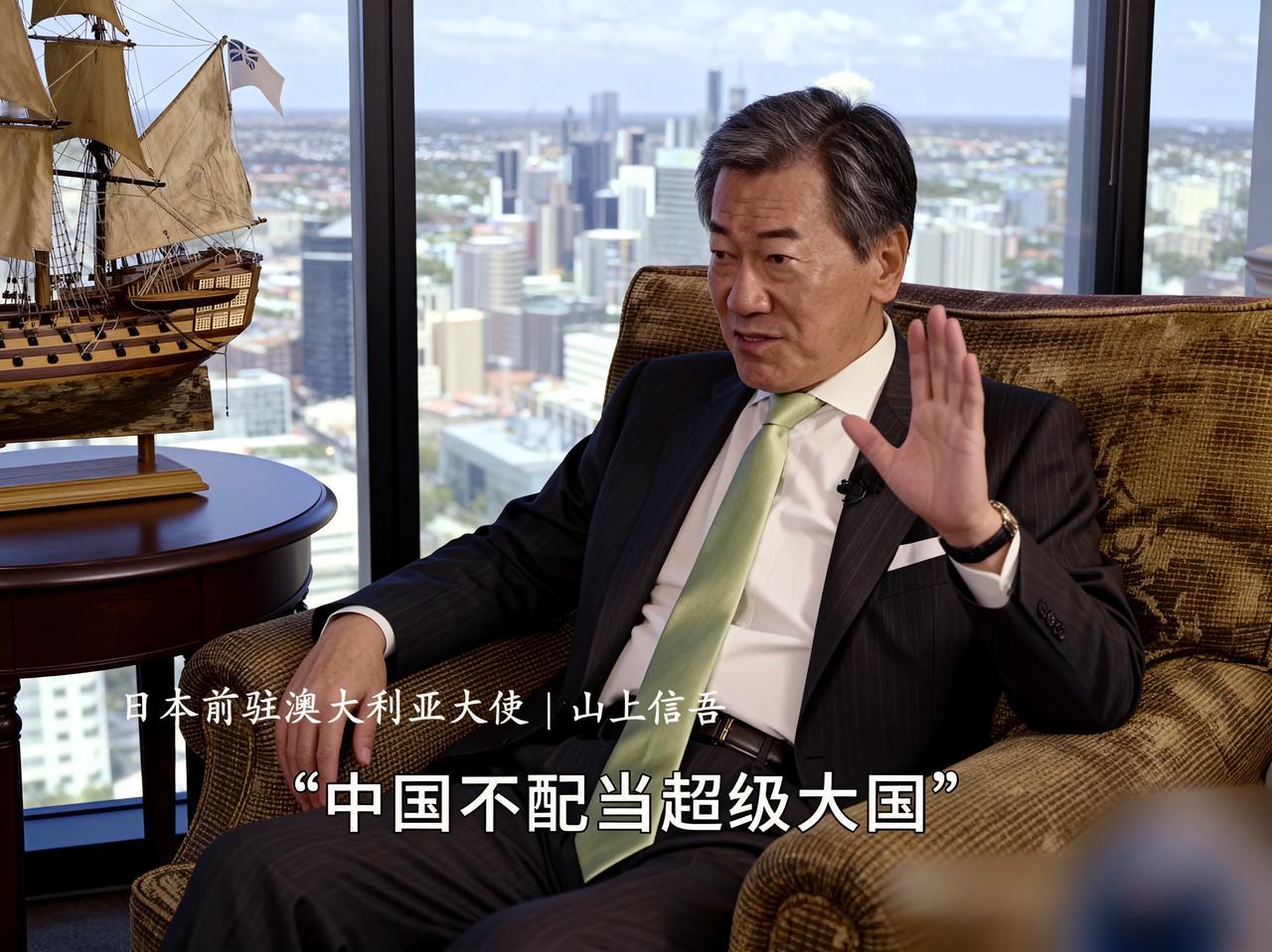 最近，日本前驻澳大利亚大使山上信吾在接受采访时，大放厥词“中国不配当超级大国”。
