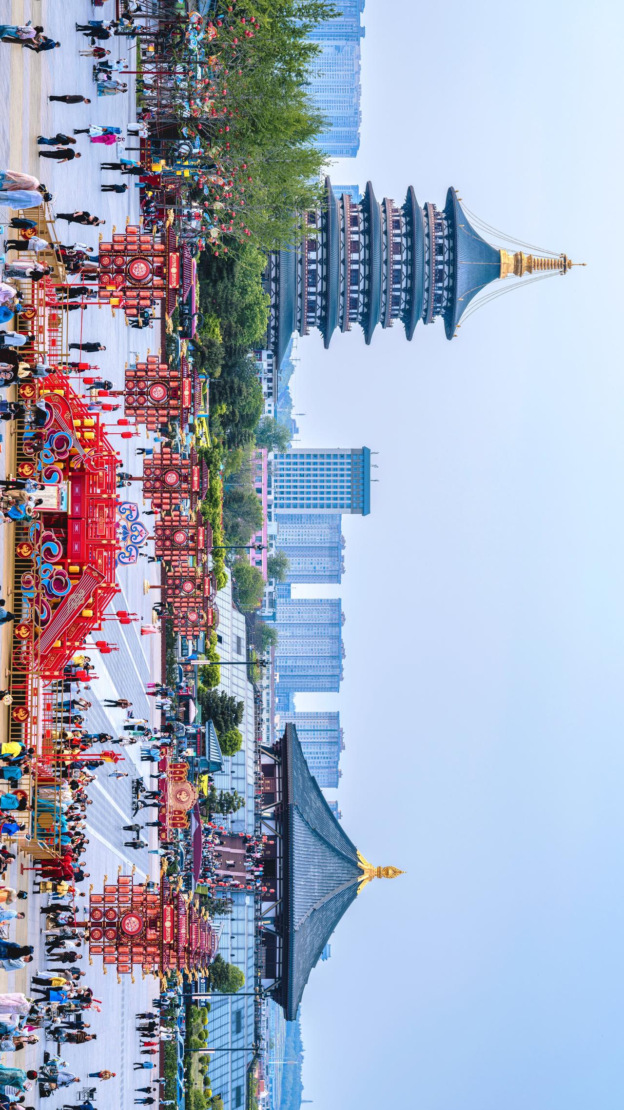 隋唐洛阳城遗址公园之天堂与明堂
1. 天堂（通天浮屠）：多层塔状建筑，是武则天时