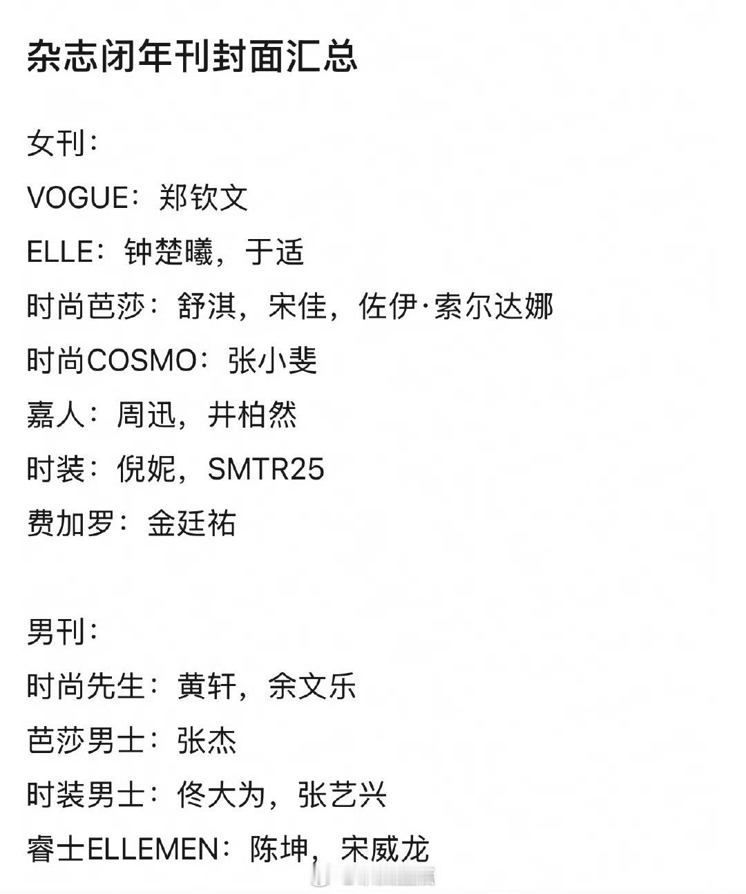 今年主流杂志闭年刊汇总来啦 