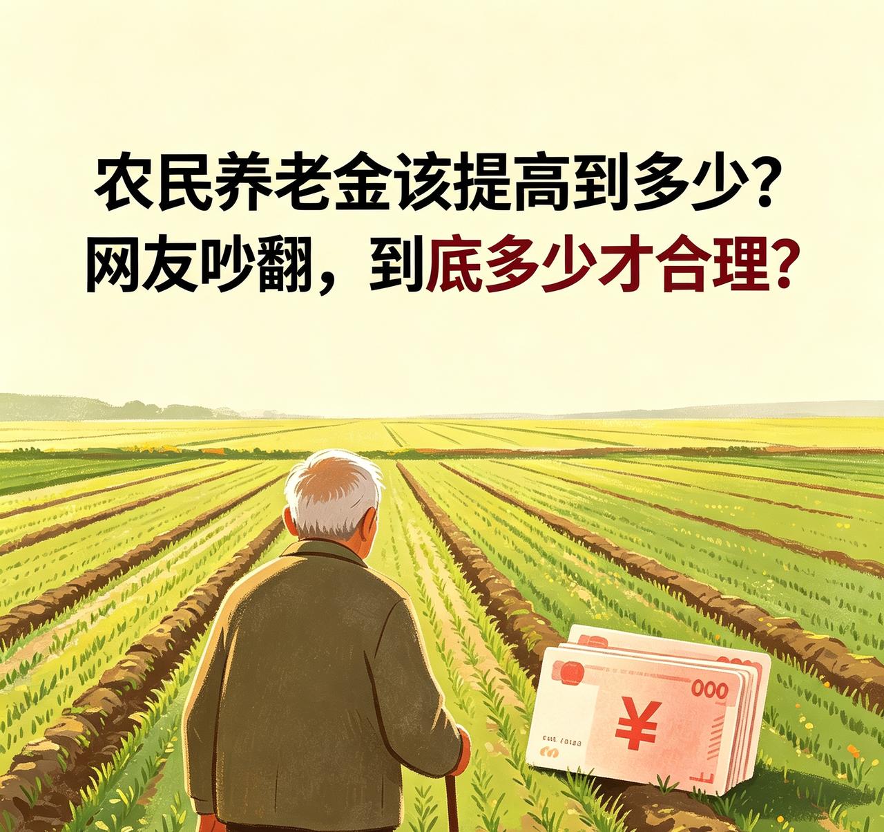 农民养老金该涨到什么水平，一直是网上热议的民生话题。不少农村老人辛劳一辈子，每月