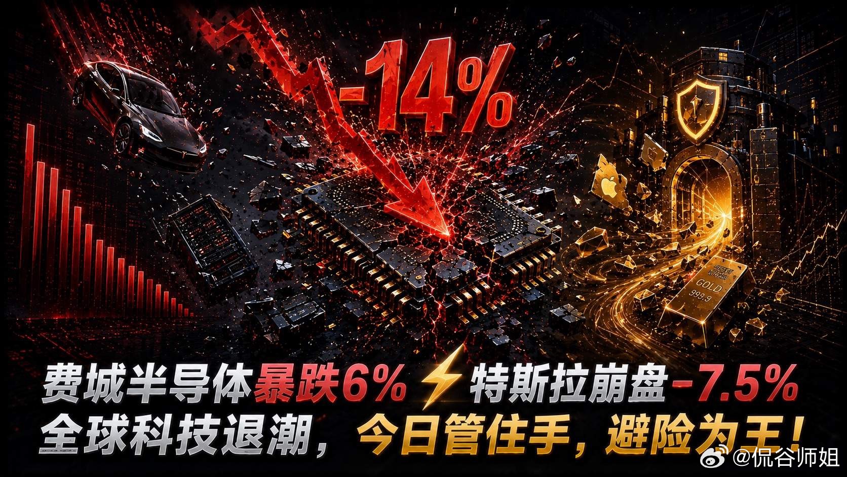 【0703盘前复盘】美股昨夜大幅走弱，费城半导体大跌6%、特斯拉大幅下挫，A股科