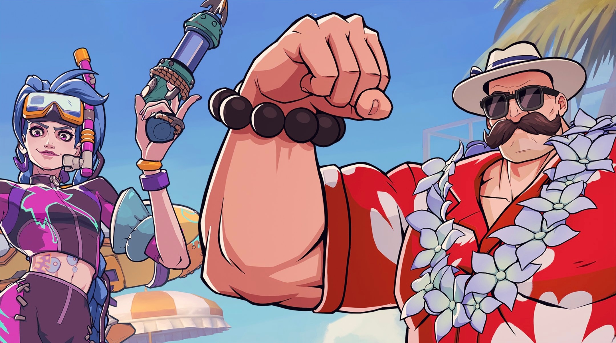 拳头格斗游戏《2XKO》泳池派对新皮肤英雄联盟