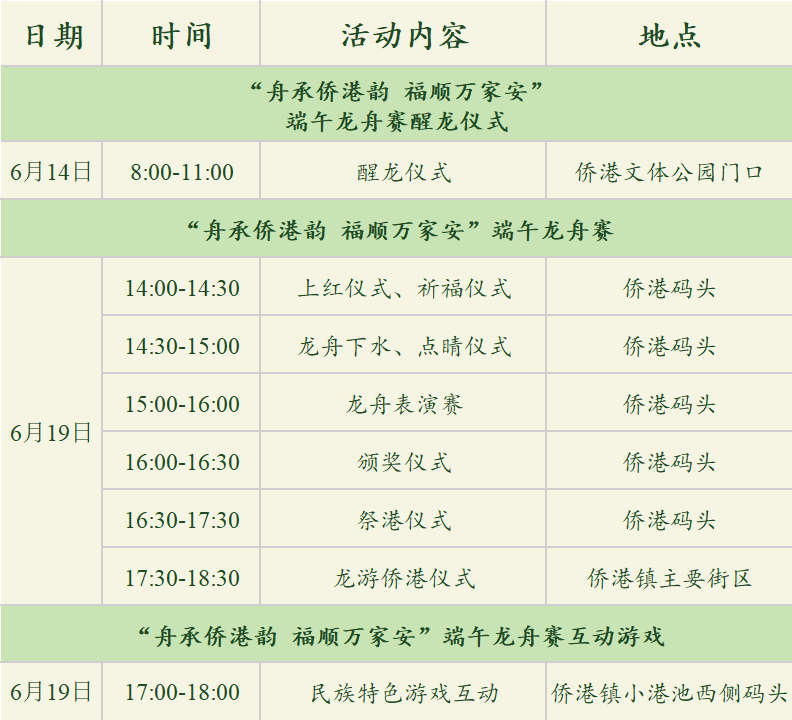 2026北海侨港端午龙舟赛北海侨港端午龙舟赛广西端午龙舟赛6月19日（星期五）1