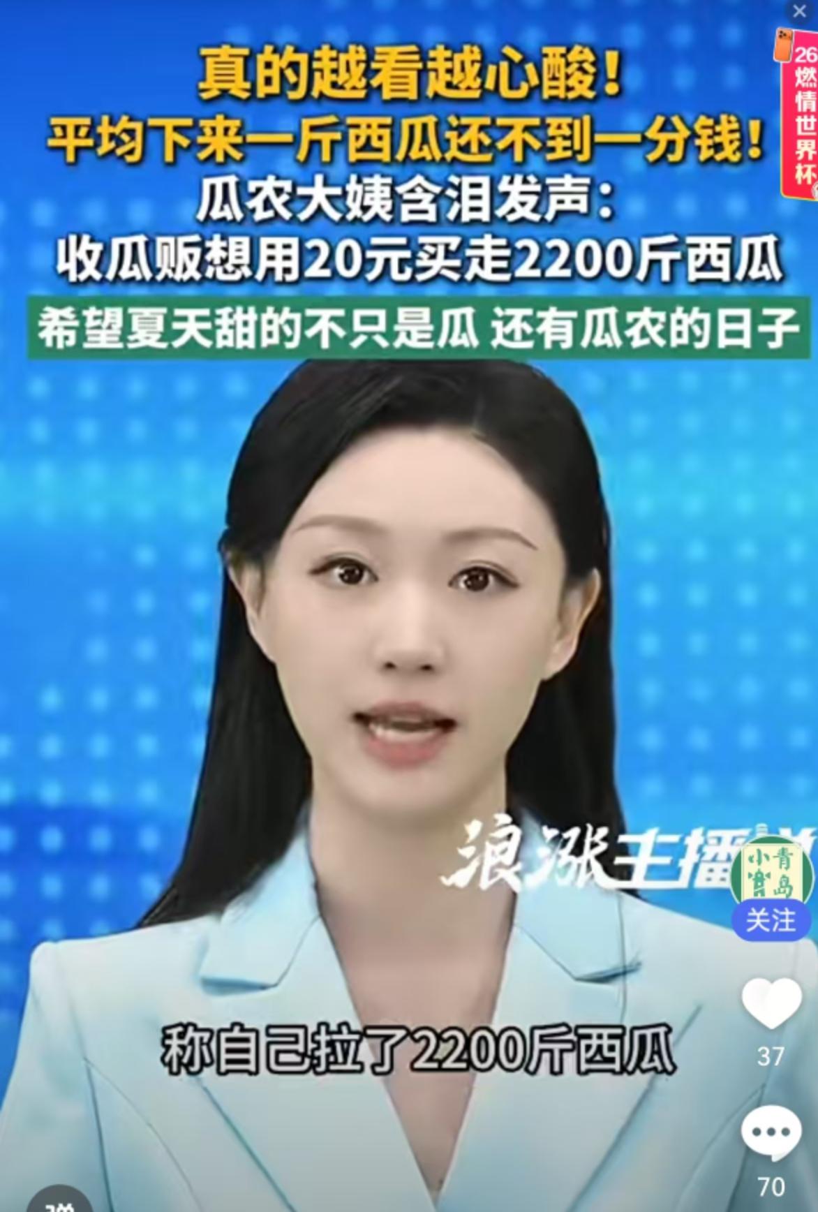 炎炎夏日，吃一口冰镇西瓜本是件沁人心脾的事，可对于河南开封的瓜农刘阿姨来说，这个