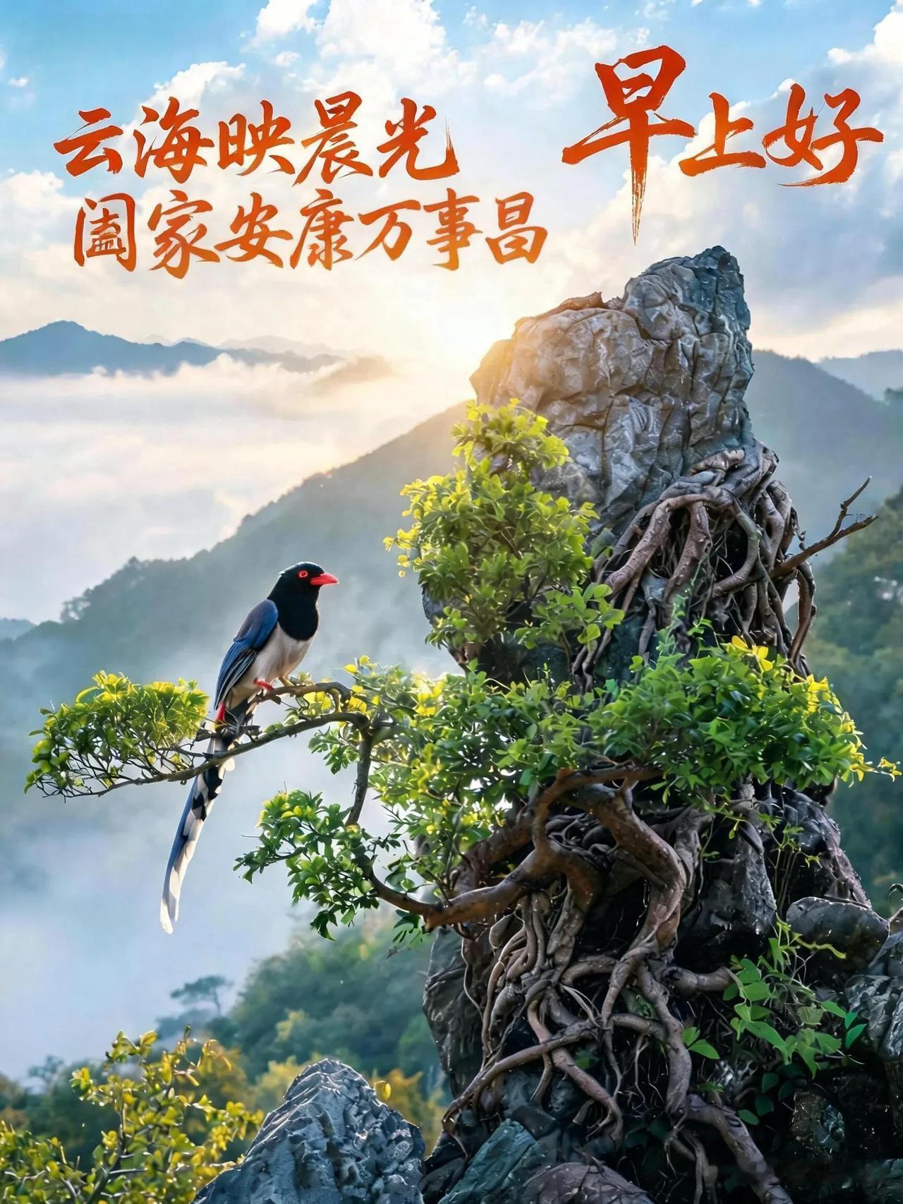 清晨第一个想念送给你，早安，记得按时吃早餐。